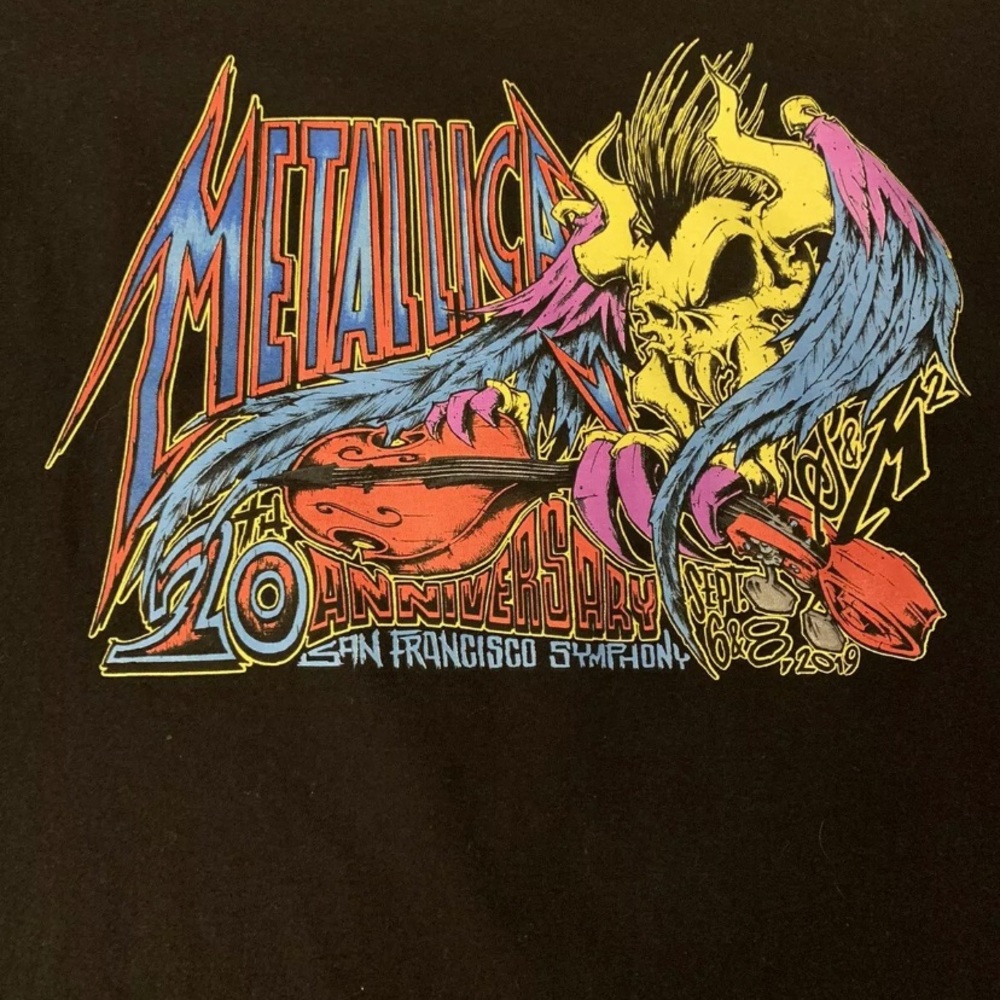 Metallica 20th Anniversary Concert Tour San Francisco T Shirt Black Size M